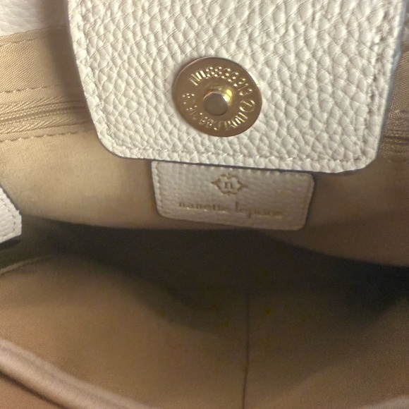 Nanette Lepore Crossbody Leather Cream Satchel detachable strap Top handles Bag - Picture 6 of 7